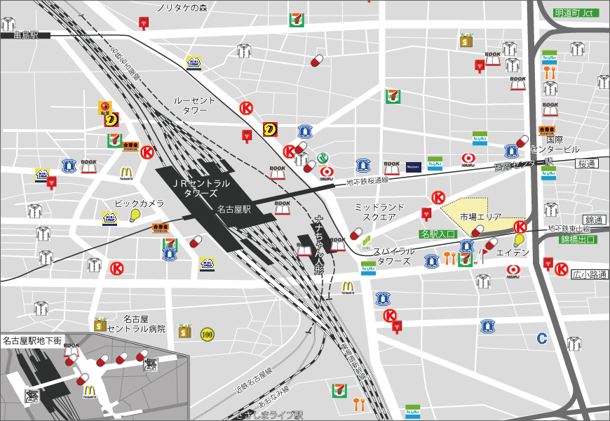 名古屋駅周辺地図